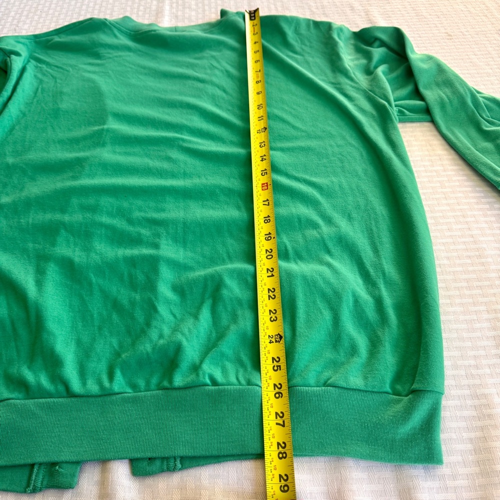 Vintage Kelly Green Crest Cardigan Gold Buttons Preppy 18 90s - Picture 13 of 13